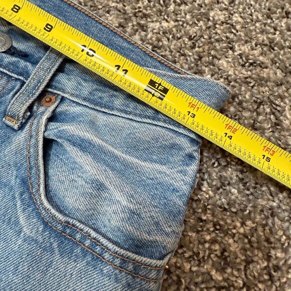 Levi’s 501 Straight Leg Blue Denim Jeans Distressed 25” - Picture 6 of 8